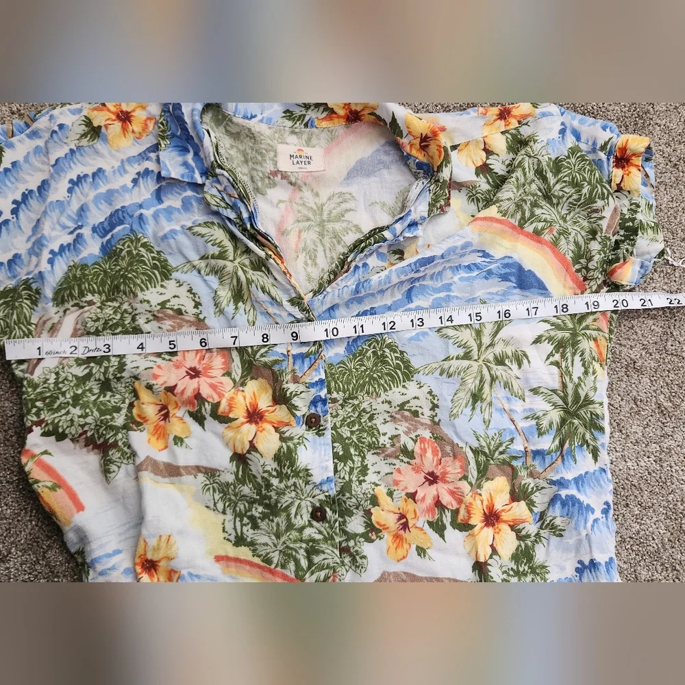 Marine Layer Tropical Button Down Shirt Size Small - Picture 8 of 8